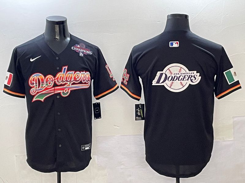 Men Los Angeles Dodgers Blank Black rainbow Nike 2025 MLB Jersey style 26